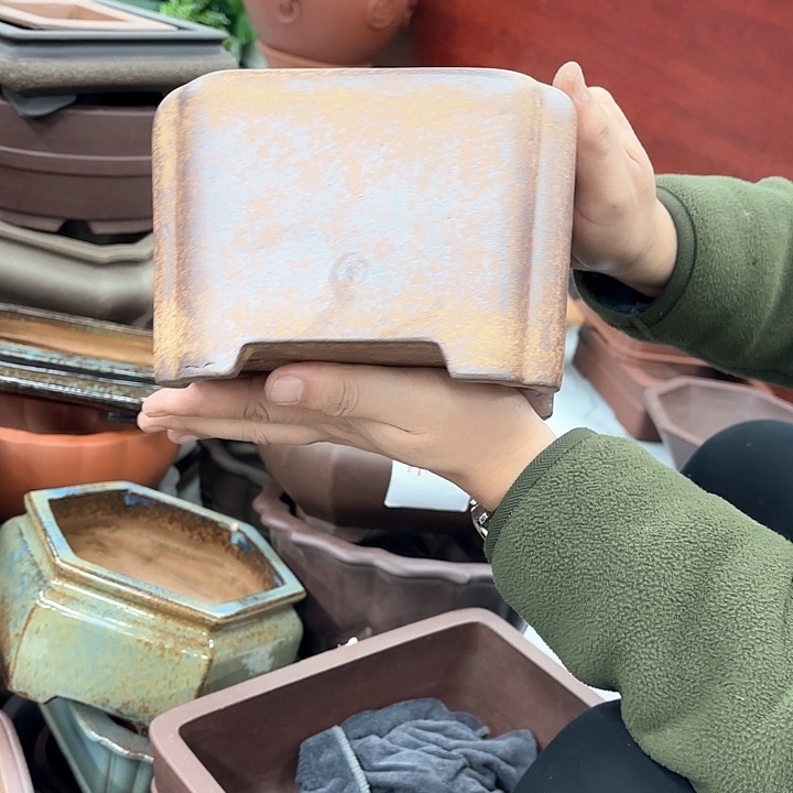 紫砂花盆紫砂的颜色很好看呀