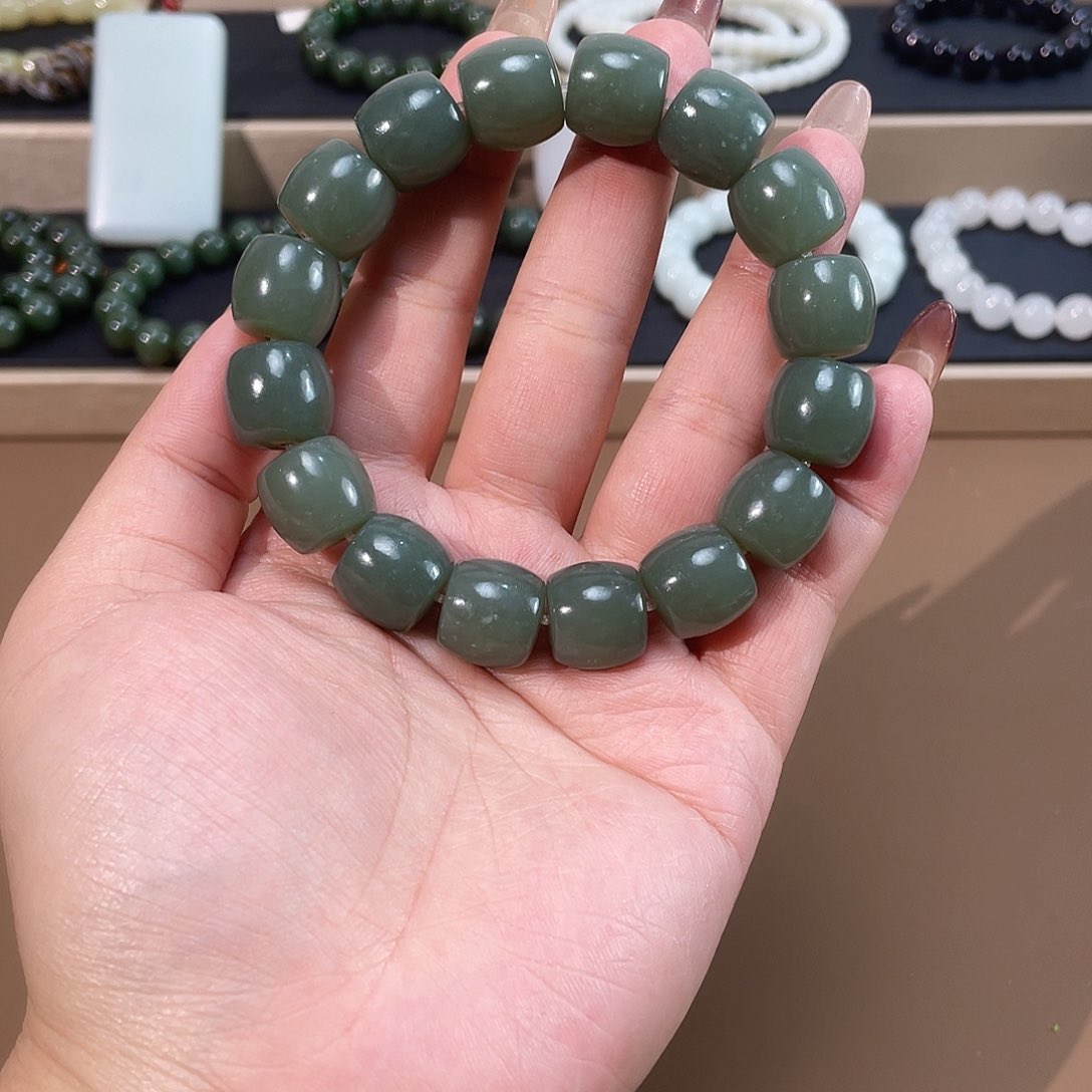 和田玉手链未镶嵌新疆且末蓝14