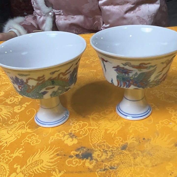 其他瓷景德镇高温瓷一对龙凤杯子
