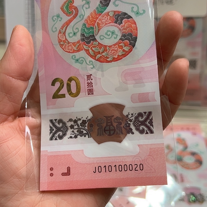 塑料以*丶蛇钞010100020散钞单张