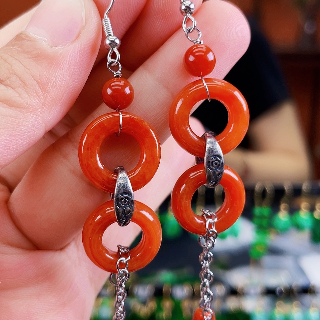 翡翠未镶嵌耳饰饰品