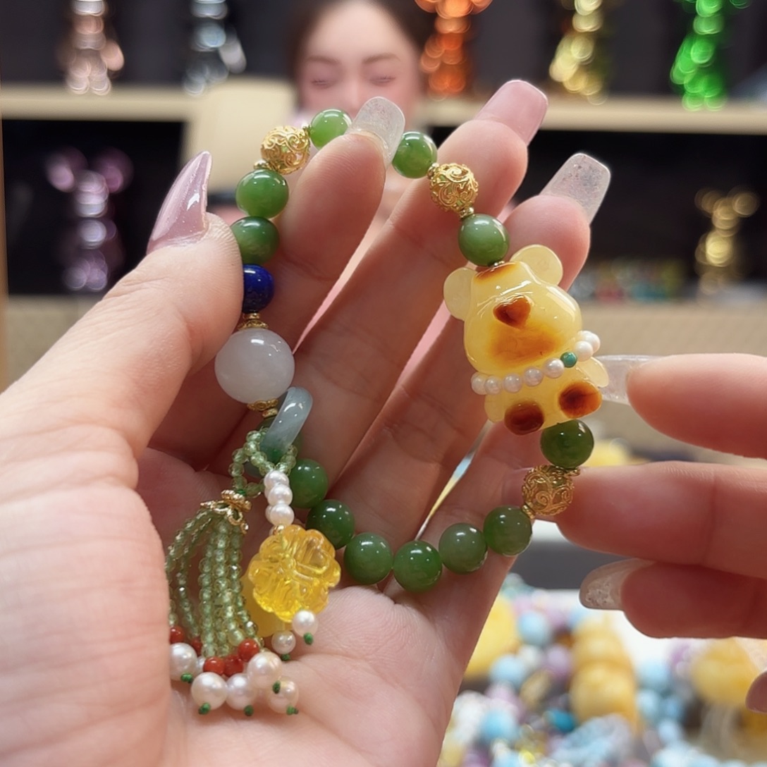 琥珀未镶嵌手链琥珀