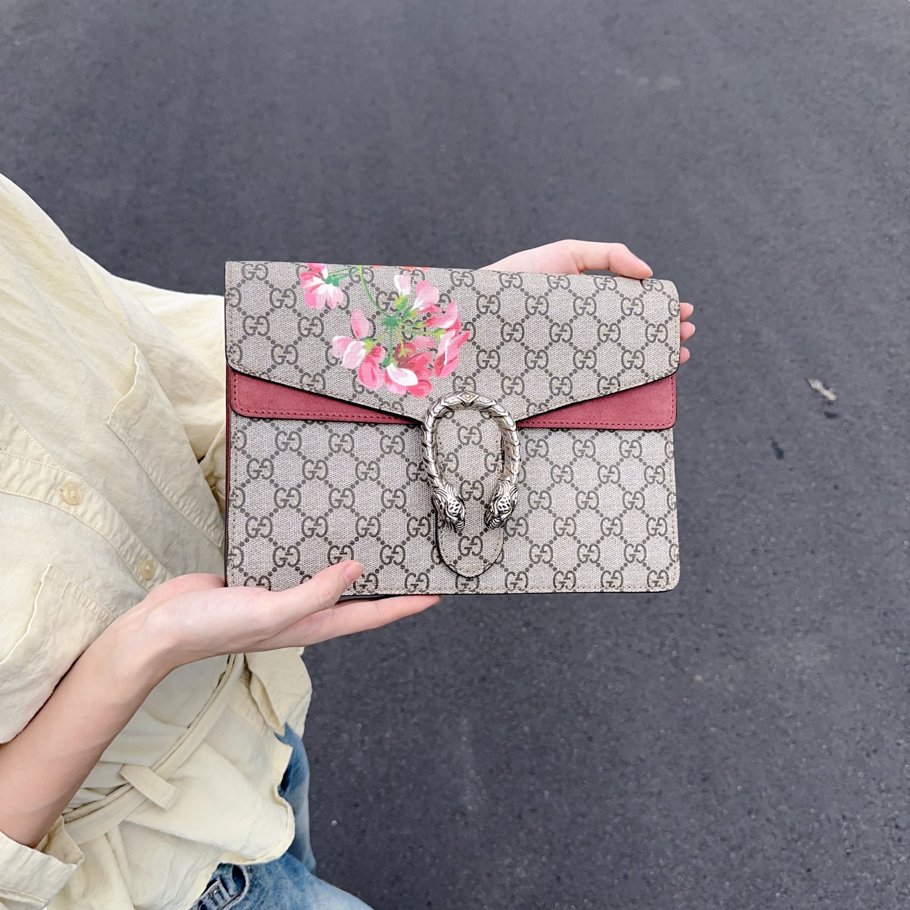 95新 GUCCI/古驰 酒神花卉腰包 Anwen 7012