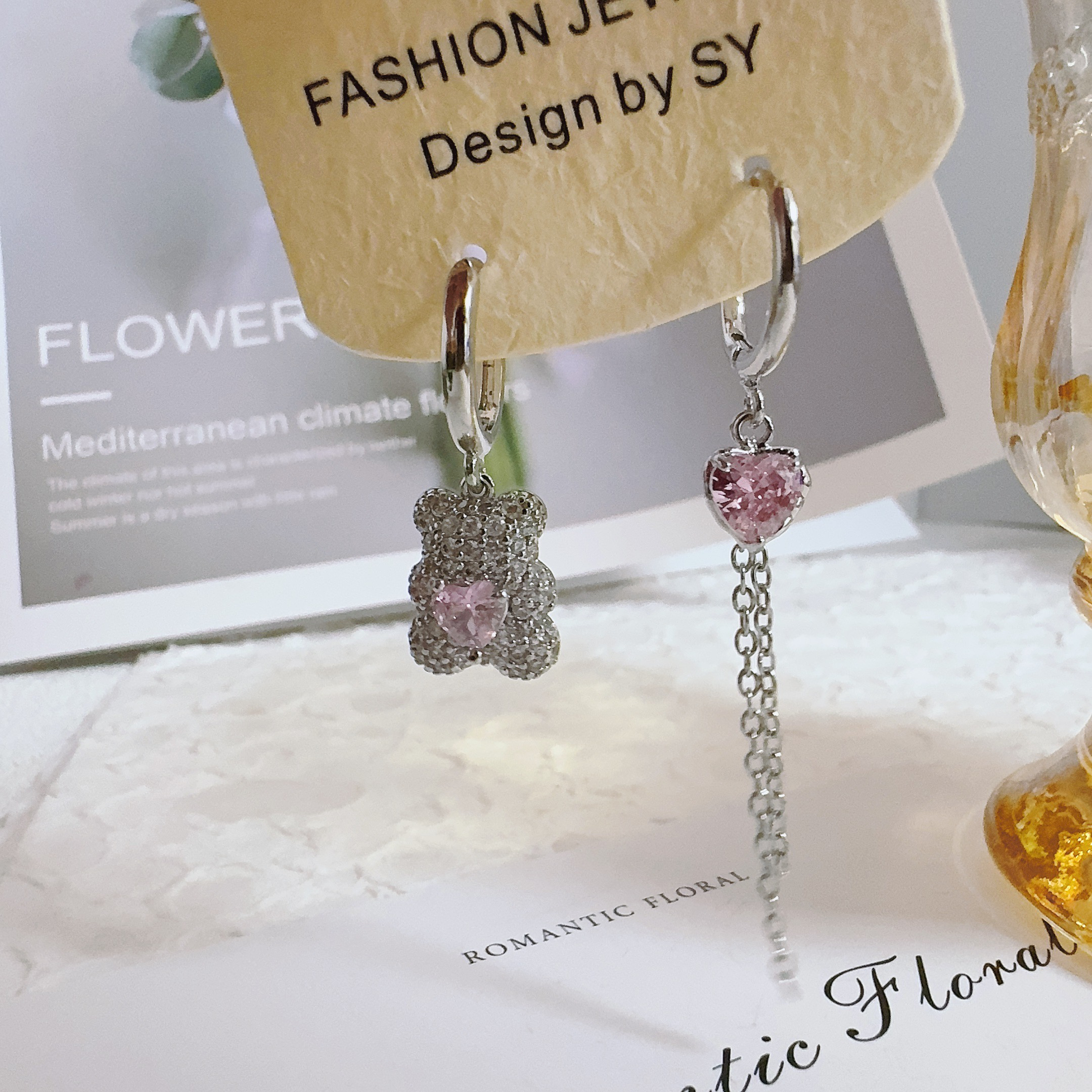 铜合金耳饰 5035 AB款不对称耳钉