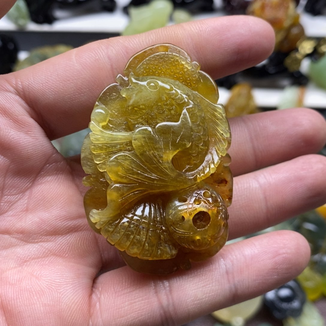 岫玉尽力吊坠未镶嵌文**声