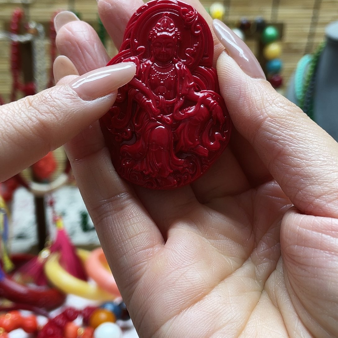 非金属雕刻双面吊坠