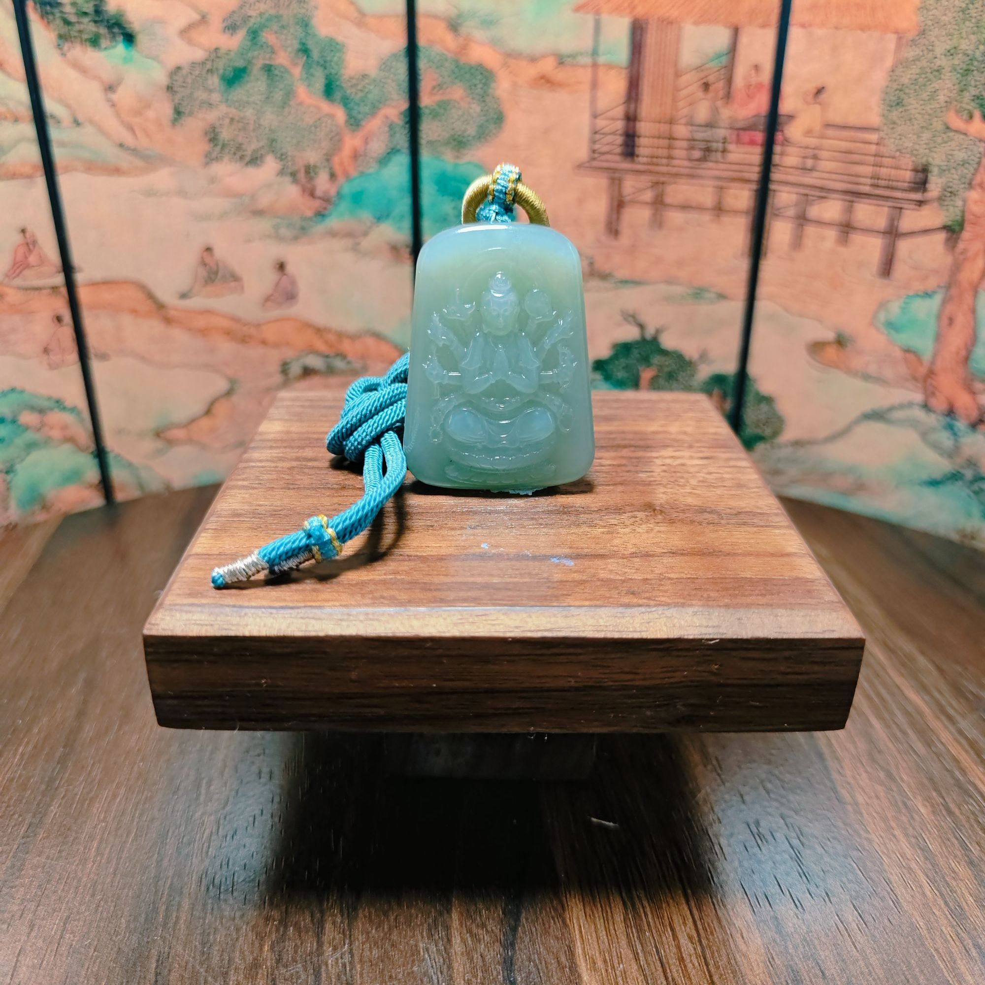 M和田玉千手观音吊坠9304