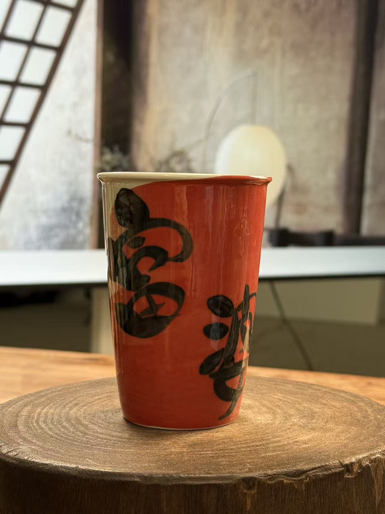 548景德镇高温釉下彩纯手绘陶瓷可乐杯