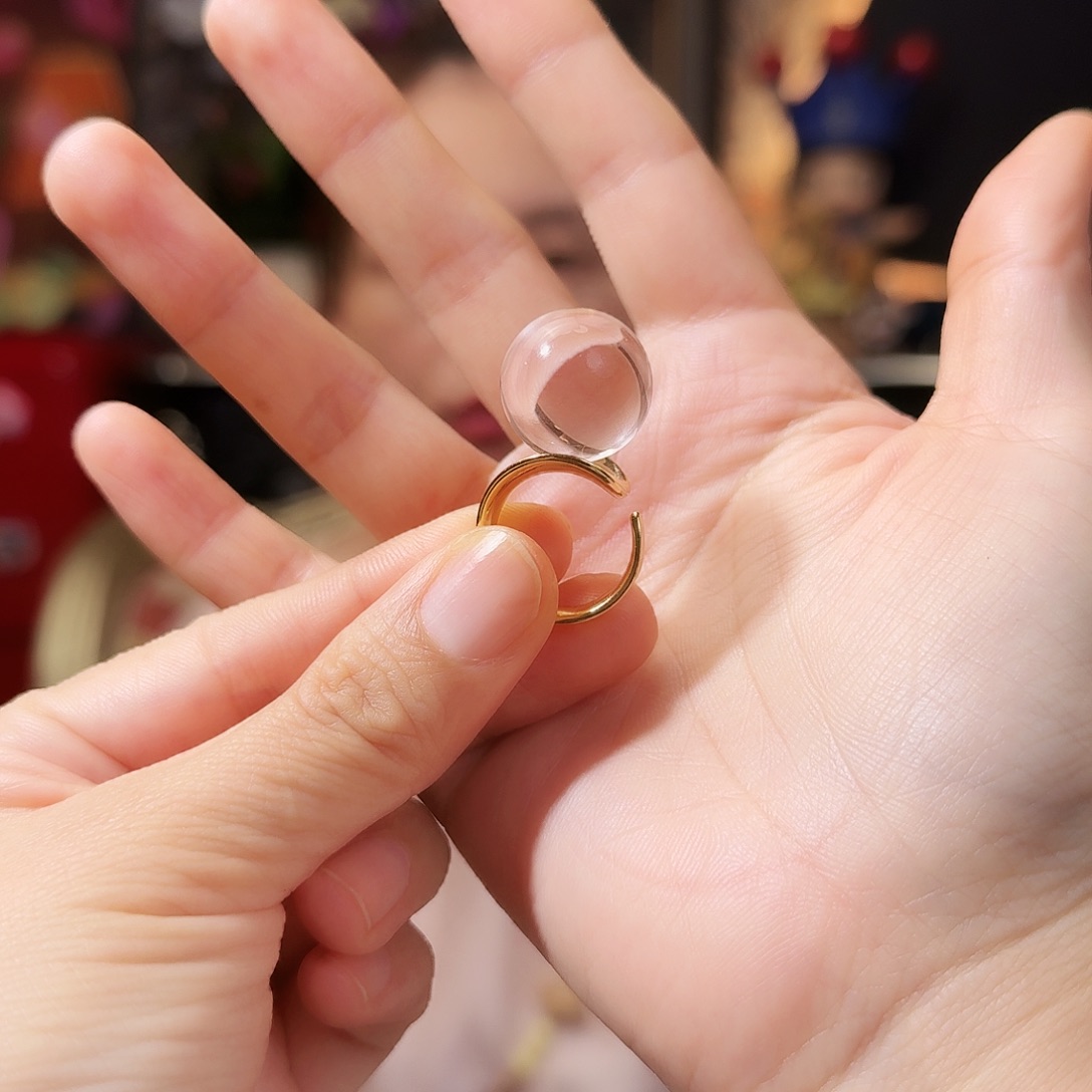 水晶戒指银S925镶嵌戒指