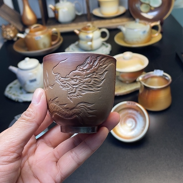 薪柴烧茶器志野杯