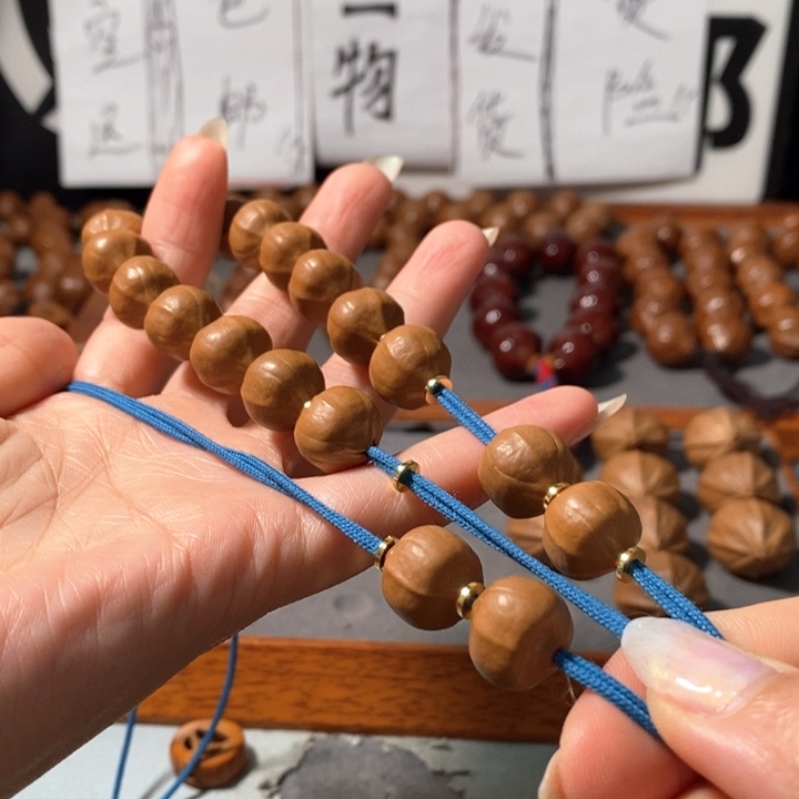 橄榄核手串3131精品小蒜头铁核16+2颗