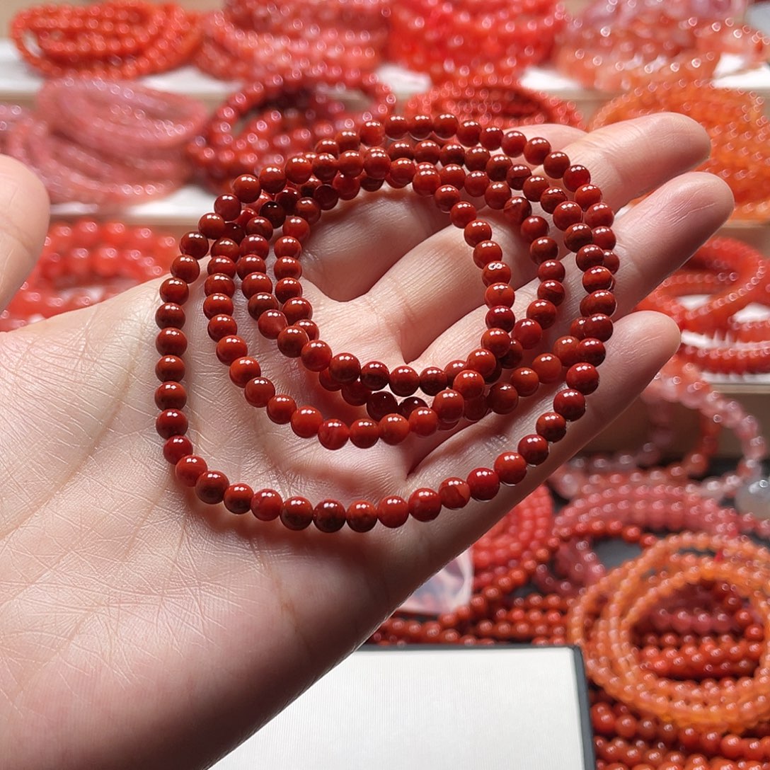 南红玛瑙未镶嵌手链4.8