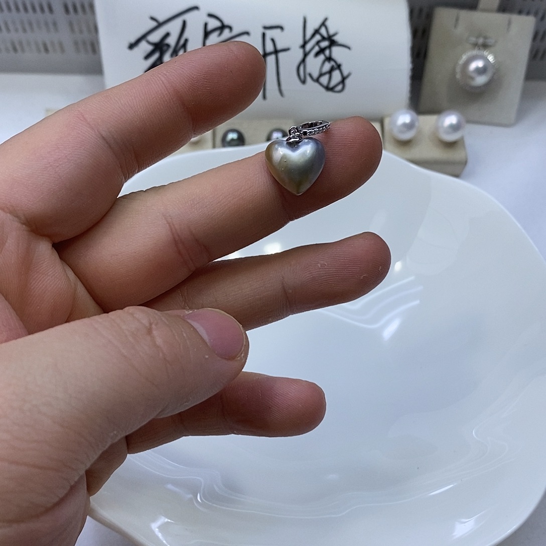 颈饰拼合珍珠（马贝珠）银S925镶嵌