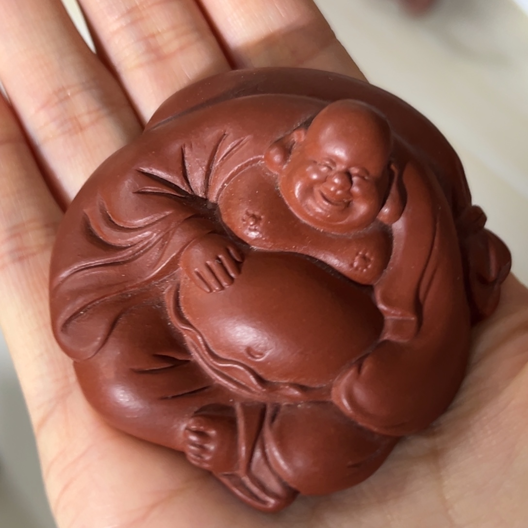 茶壶紫砂朱泥弥勒佛茶宠