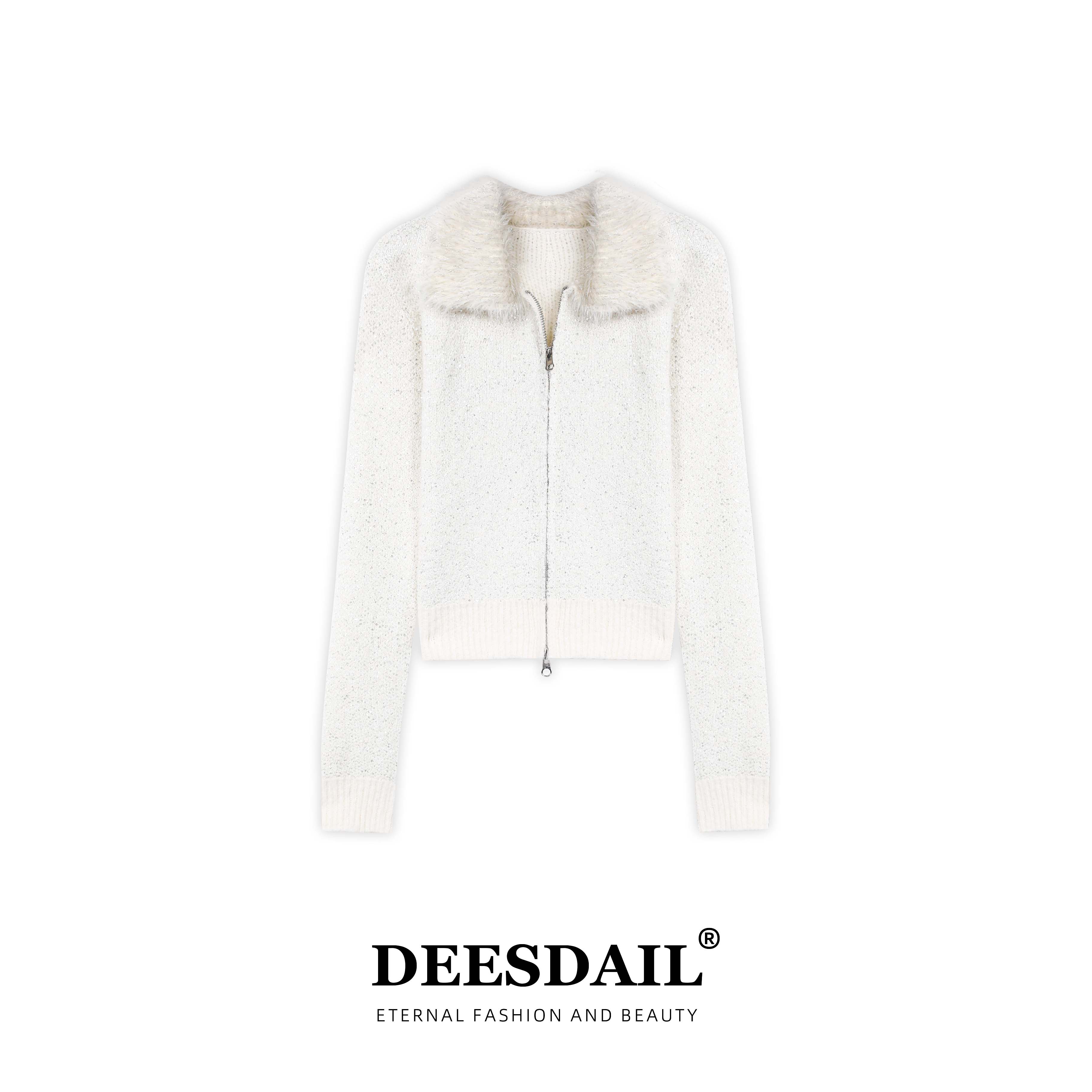 Deesdail冬季长袖针织衫显瘦小众知性慵懒宽松毛衣A508