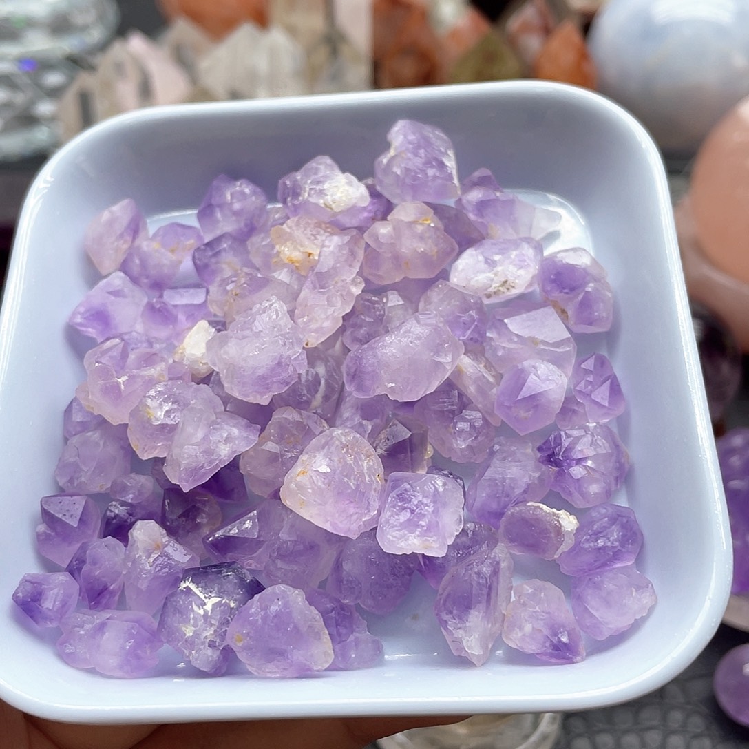 未镶嵌珠宝半成品水晶24紫水晶碎石块