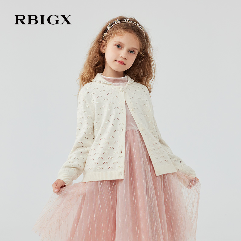 RBIGX瑞比克童装2025年冬季新款羊毛开衫女童百搭公主开衫毛衫