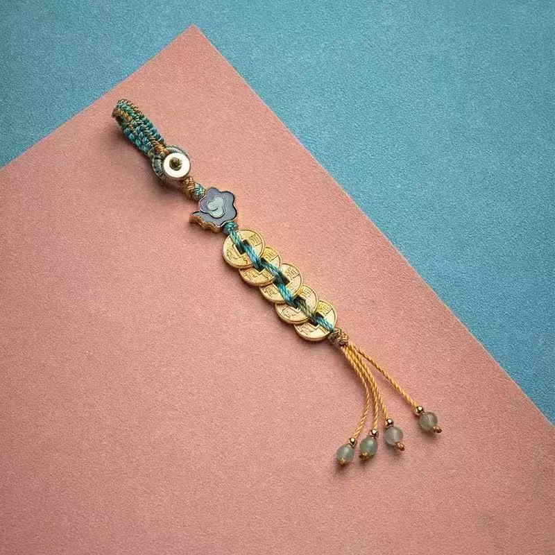 【传饰圣藏】五帝钱汽车钥匙扣随身挂饰 