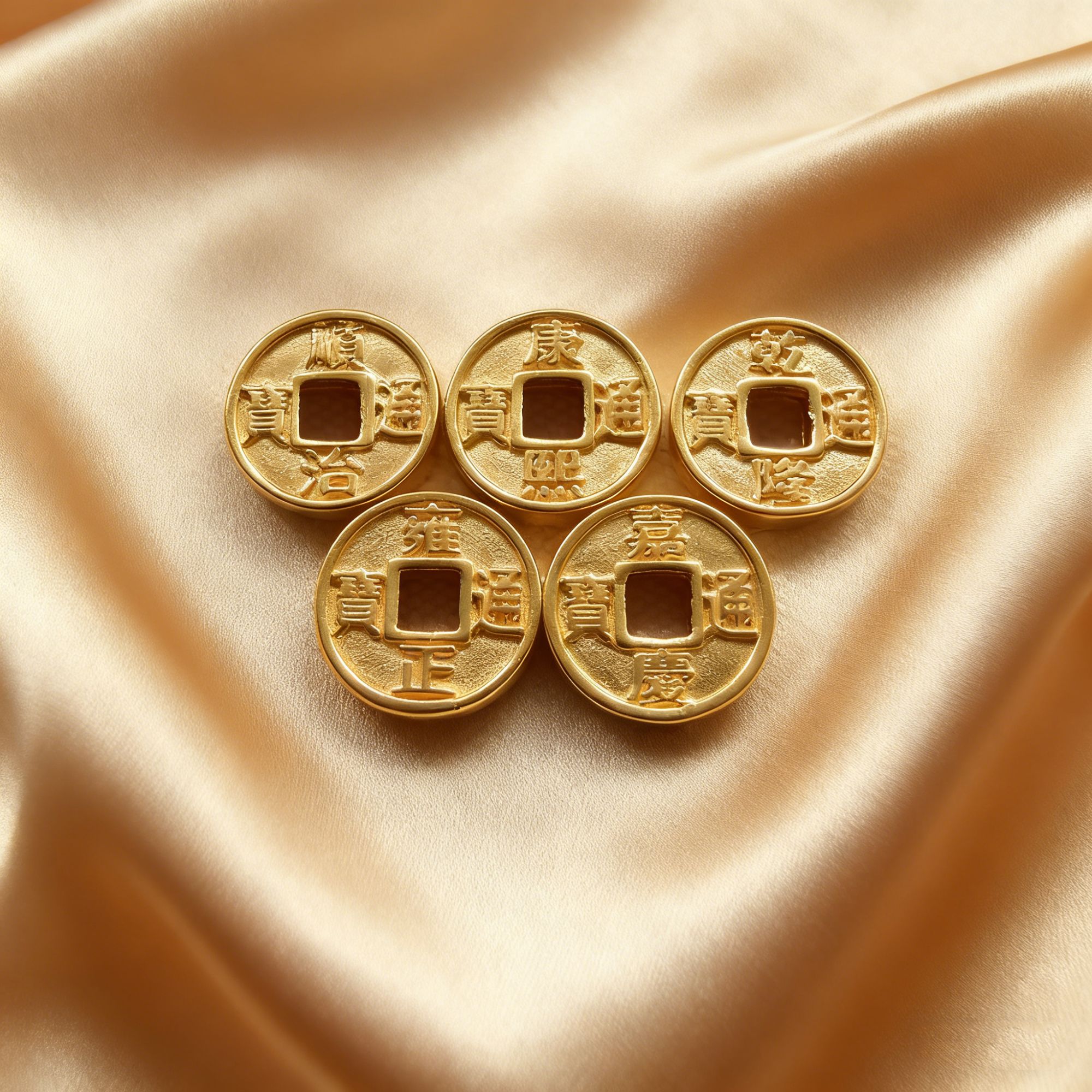 【黄金】足金999五帝币（一套）素金 中穿 5D工艺XTN90