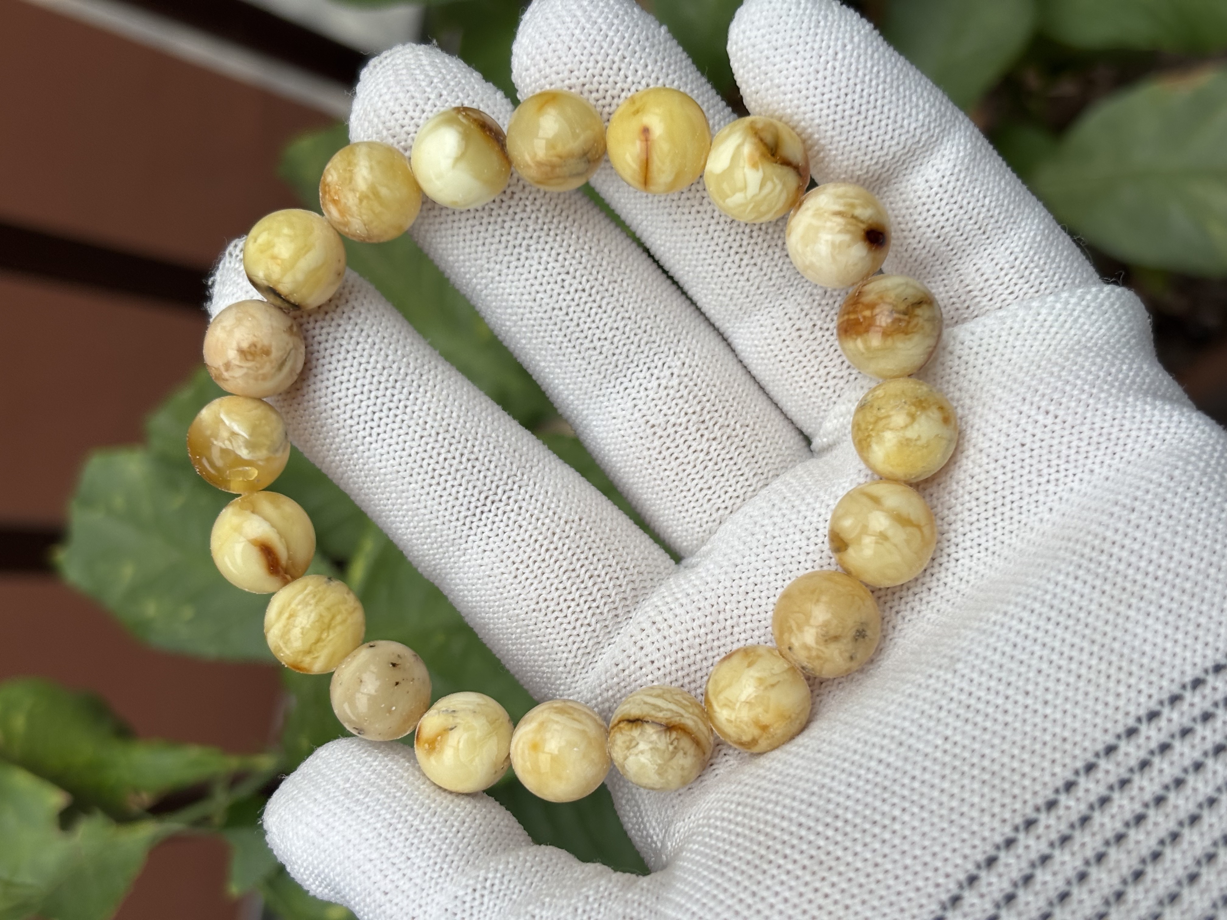 5274天然蜜蜡琥珀圆珠手串11mm