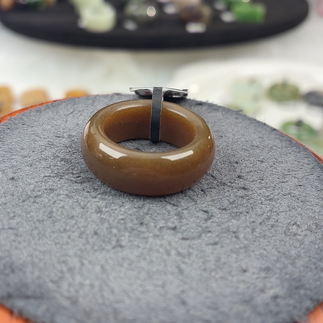 和田玉未镶嵌戒指b18糖轮胎18