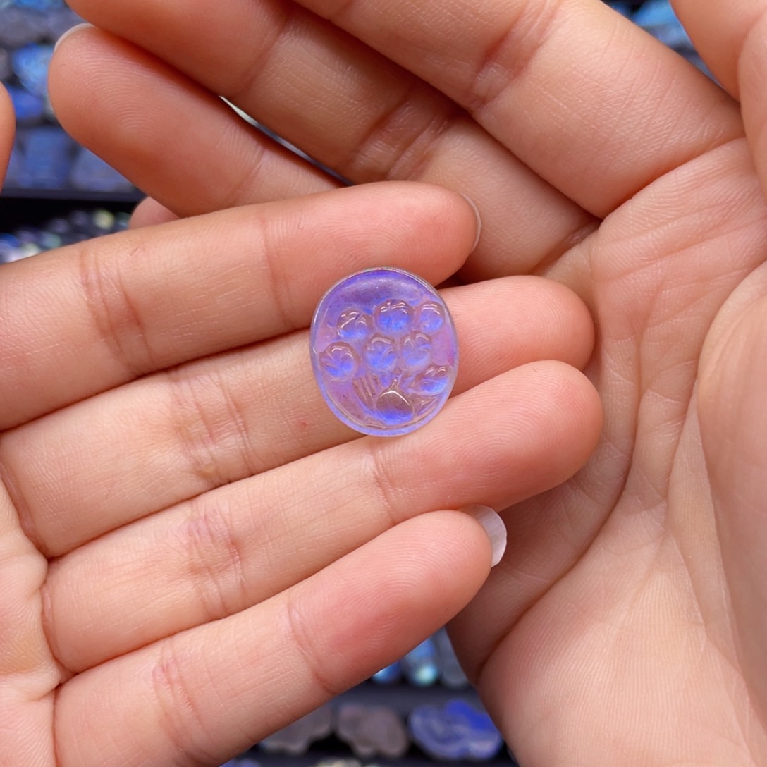 长石吊坠(不含链)银S925镶嵌晴*客户定制银扣头