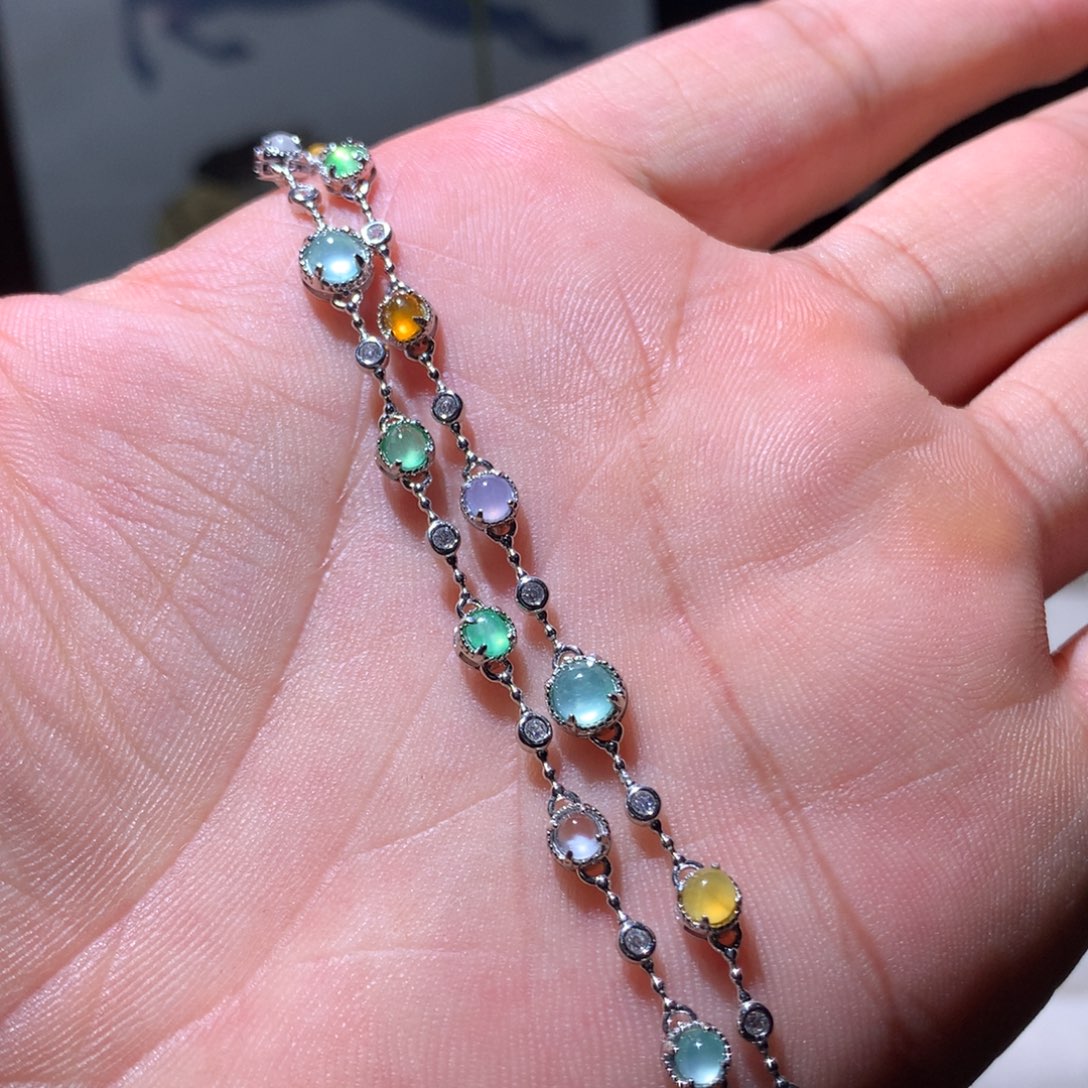 翡翠银S925镶嵌耳饰2