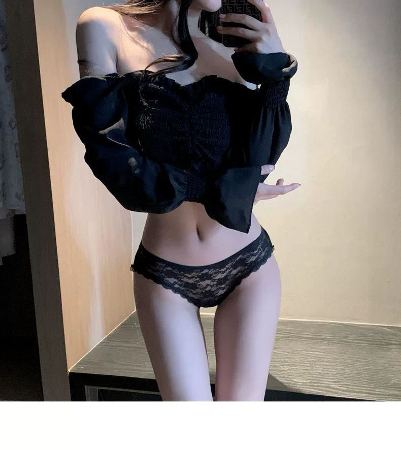 夏季新款低腰蕾丝一字钉三角裤性感纯欲风火辣少女风内裤