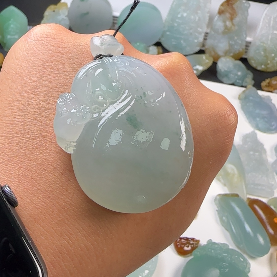 定制翡翠未镶嵌翡翠钱袋