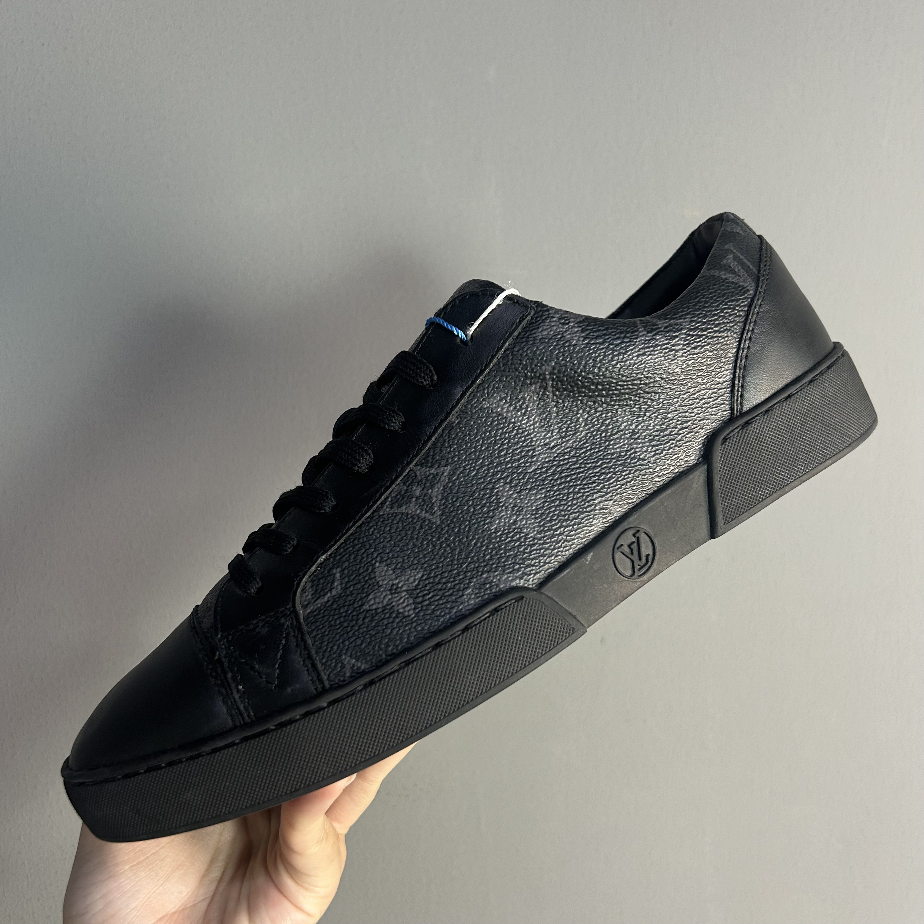 95新 LouisVuitton/路易威登 黑老花贝壳头板鞋40码egg05