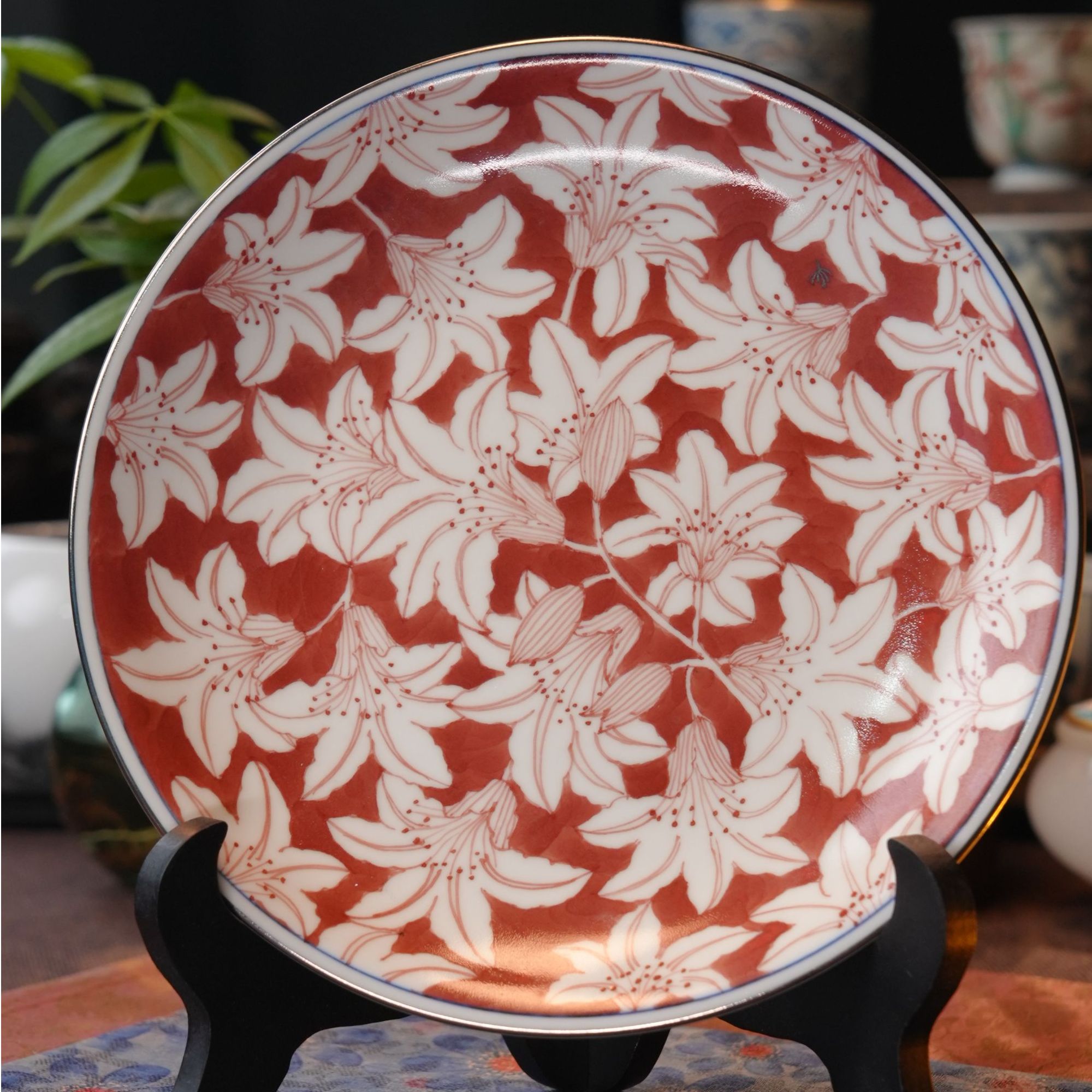 红妆百合壶承「雨溪山房」