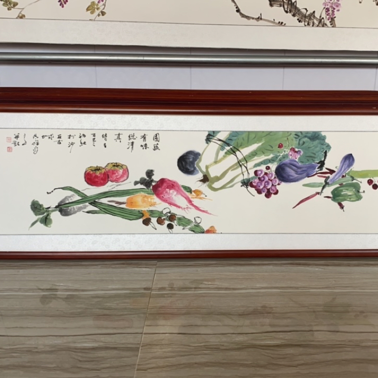 孙艺群老师纯手绘作品：带框尺寸163×48厘米