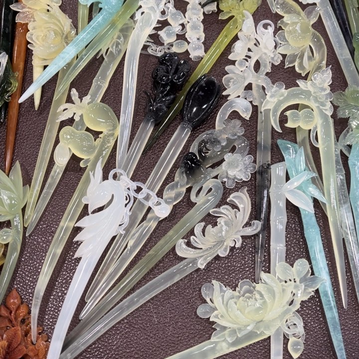 蛇纹石玉发饰未镶嵌