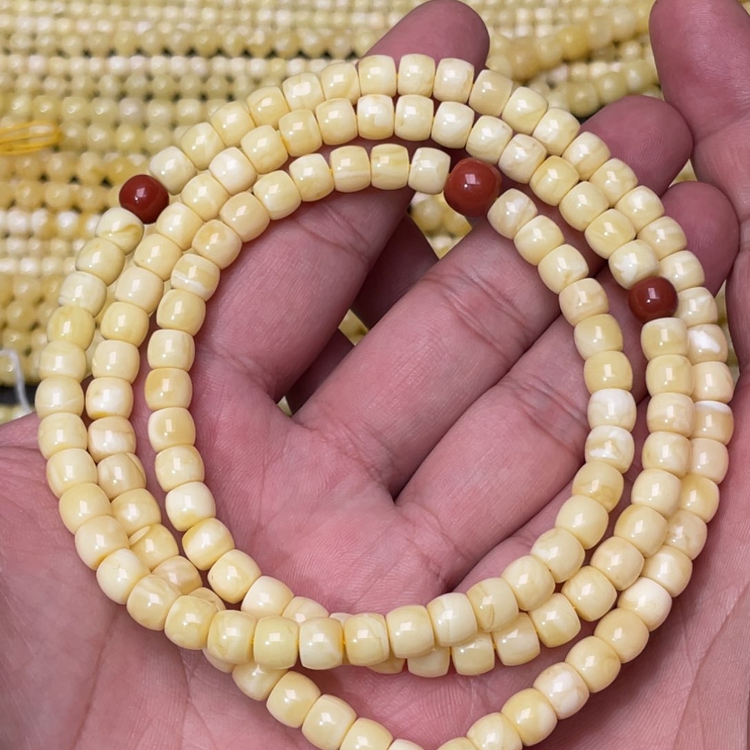 蜜蜡裸石未镶嵌蜜蜡佛珠6.5mm