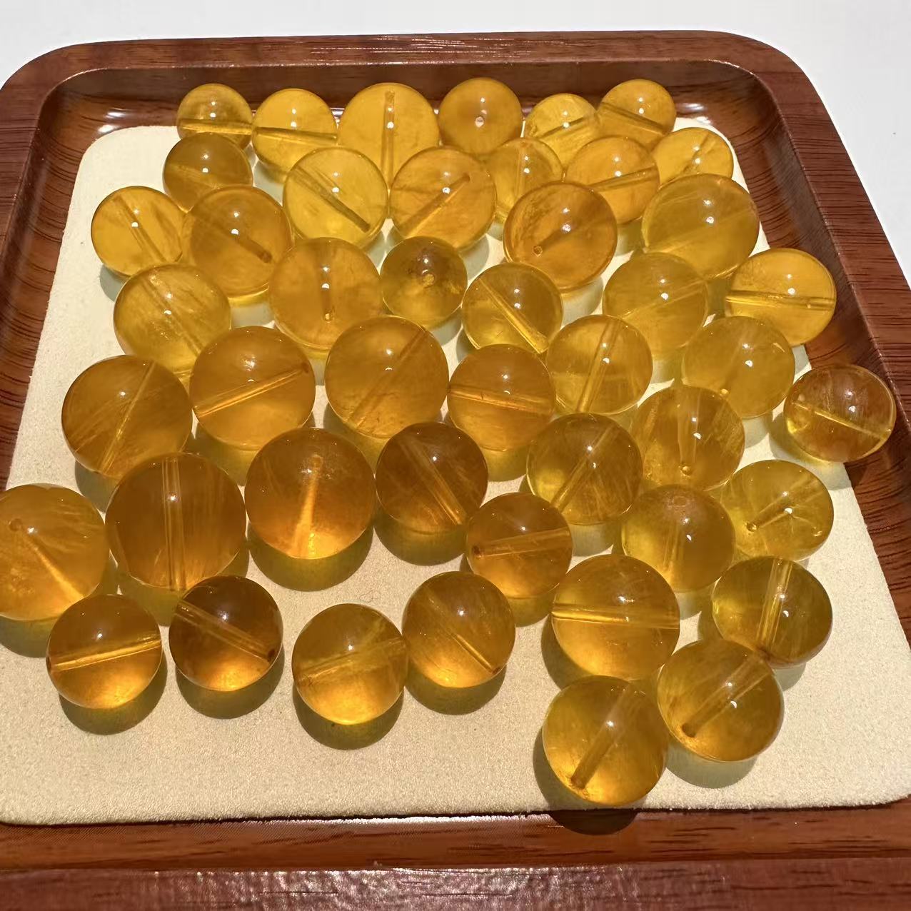 黄萤石散珠金丝雀鸡油黄DIY多宝手串配珠配饰