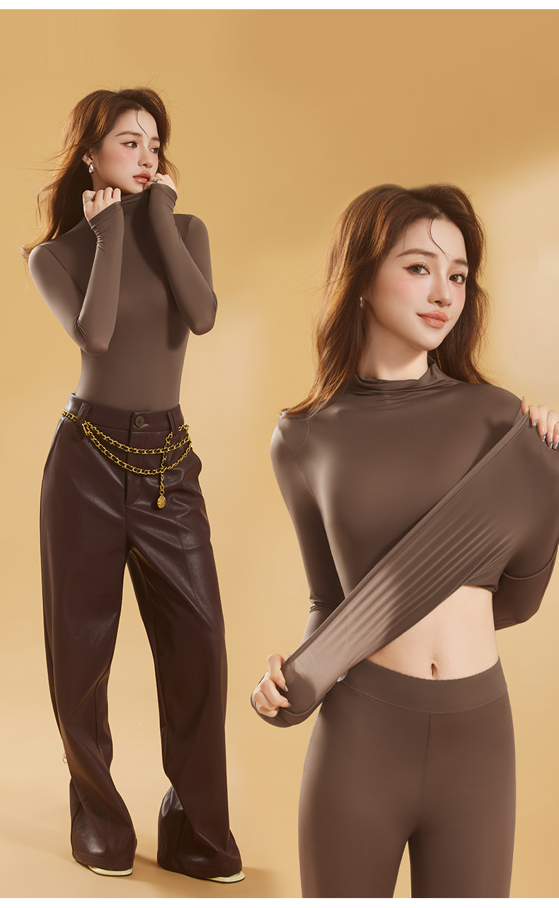 秋冬保暖内衣女士隐形打底衫超薄美体秋衣秋裤皮肤肌底衣恒温贴身