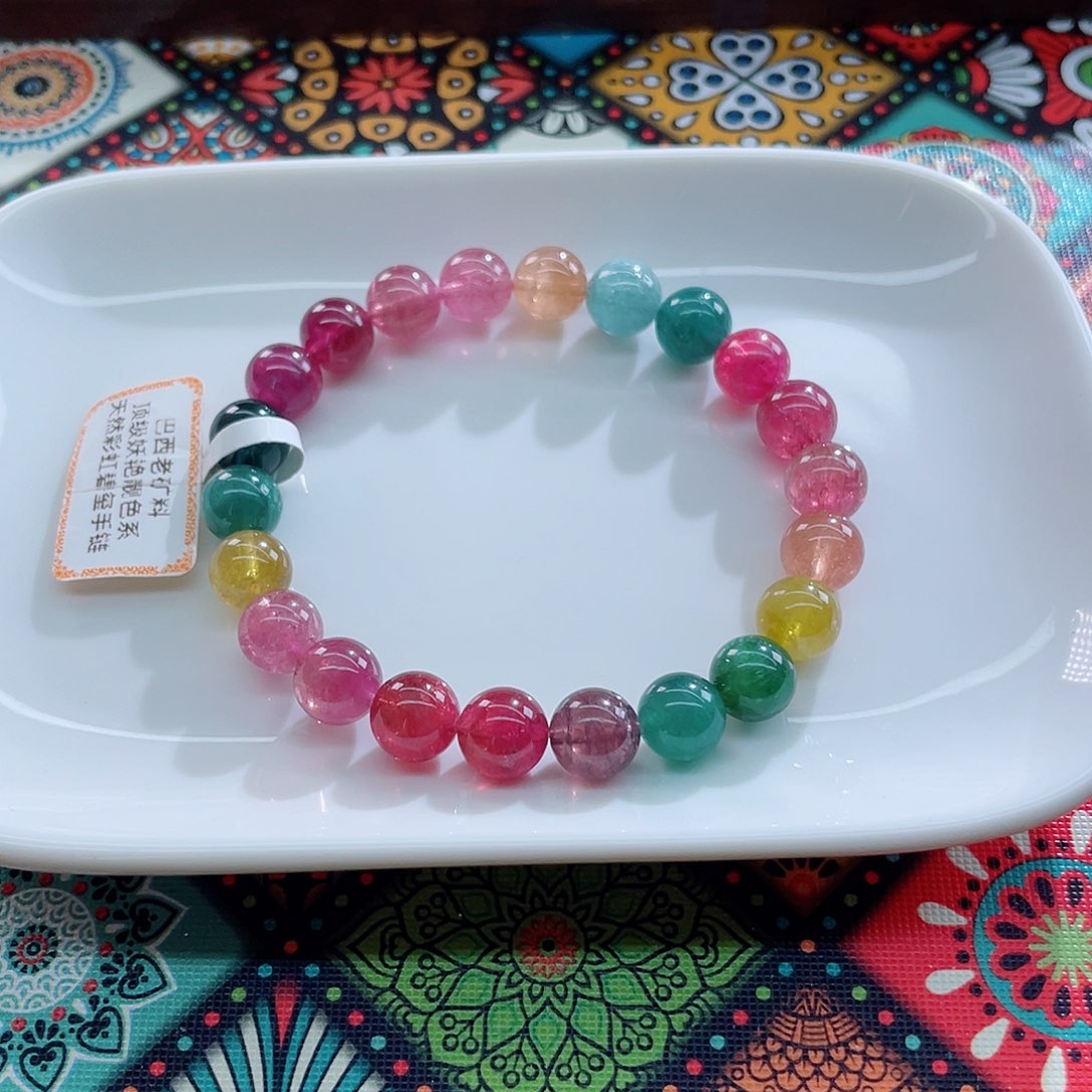 手链碧玺未镶嵌8.8mm左右