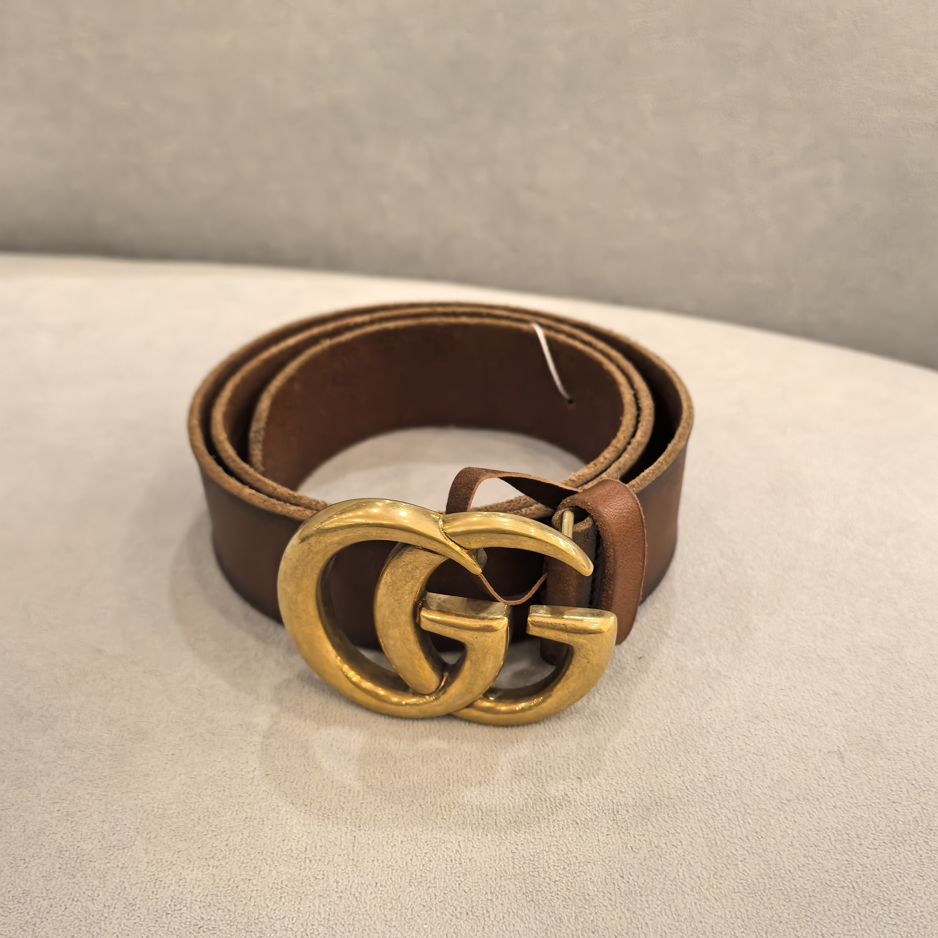 95新 GUCCI/古驰 七姐专场/ 双G复古金扣 金棕色腰带 85码