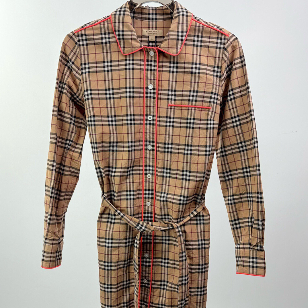 99新 BURBERRY/博柏利 格纹衬衫裙/UK10码/B01641