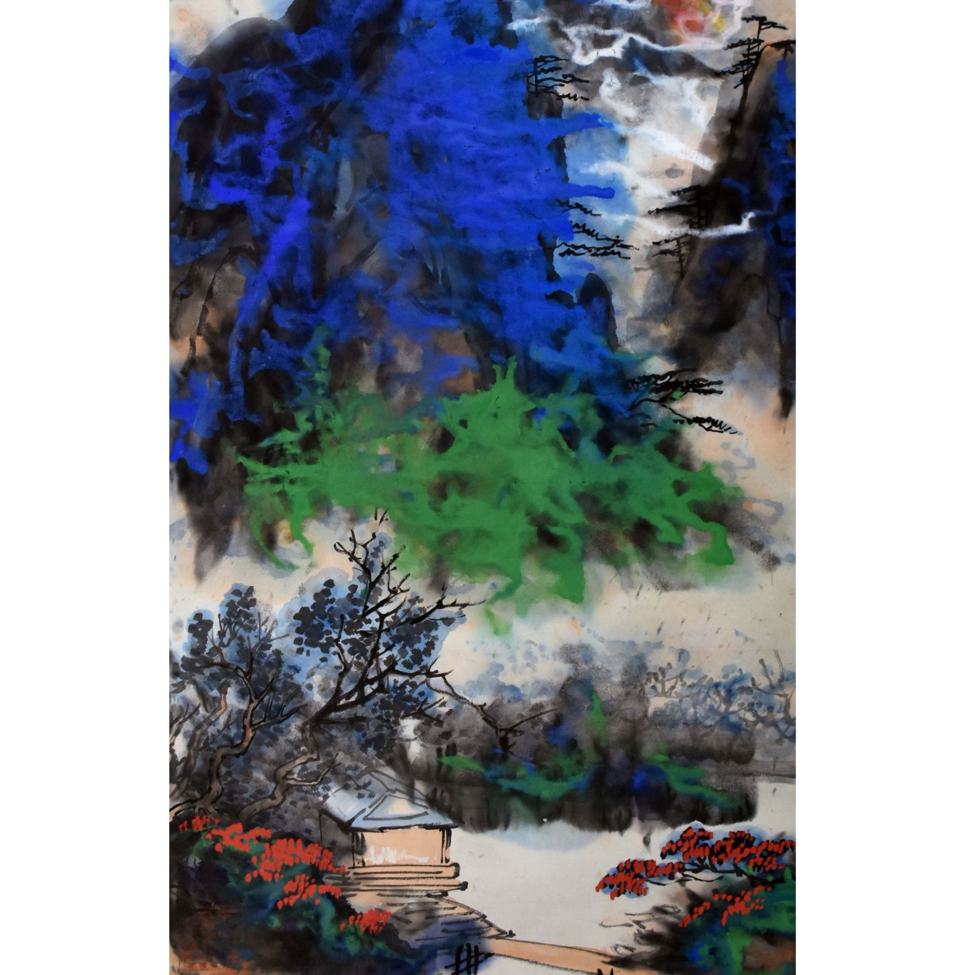 HM0456 黄山烟霞中 137×67cm 纸本立轴 8.3平尺