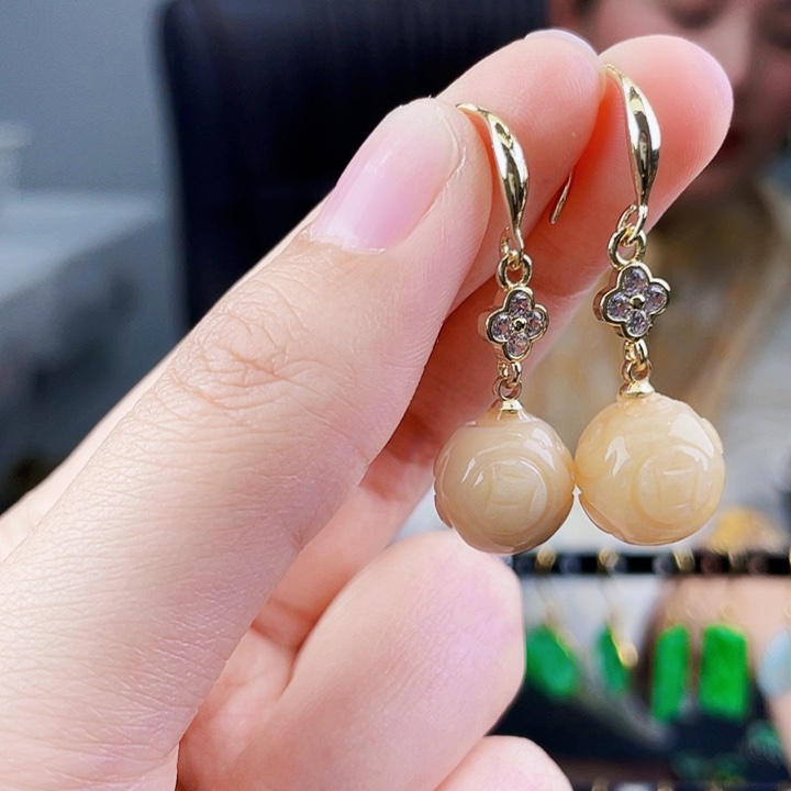 翡翠未镶嵌耳饰饰品