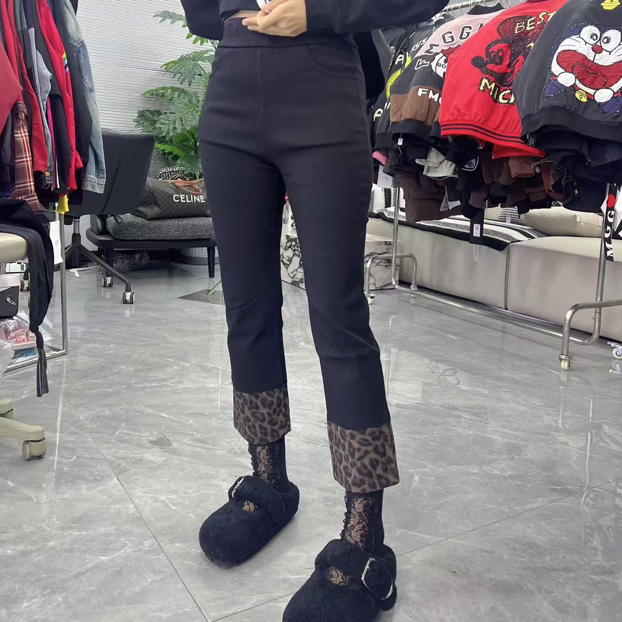 【娜娜推荐】L68708潮牌设计师百搭拼接裤