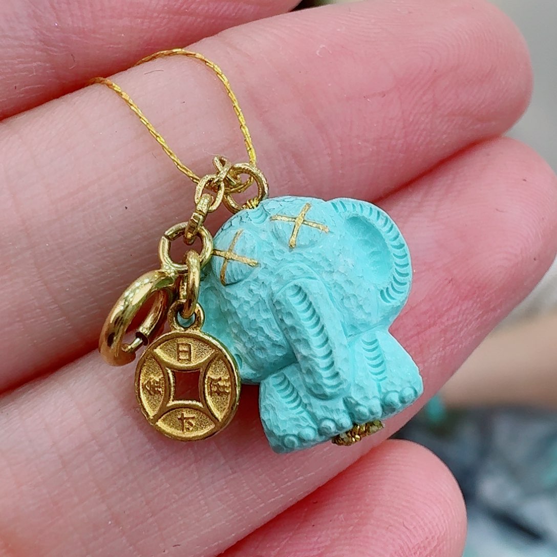 绿松石珠宝奇石18K金镶嵌