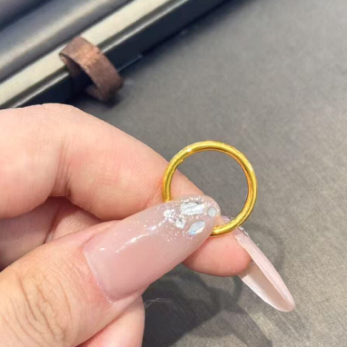 足金999戒指素圈黄金百搭款！