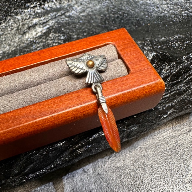红翼 Redwing 红翡印第安鹰耳饰 单只 天然缅甸翡翠 贡山商店