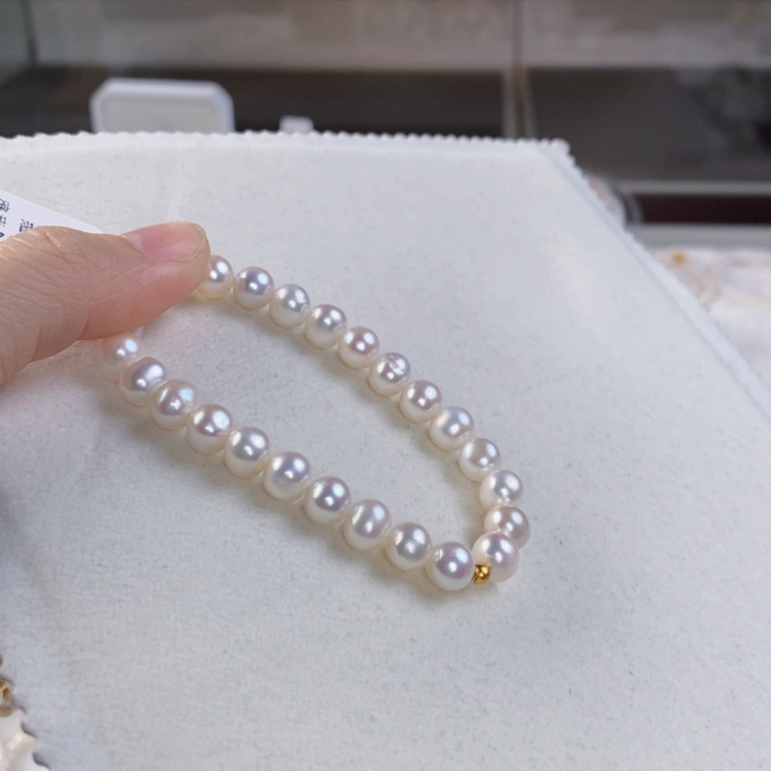 淡水珍珠手绳银S925镶嵌