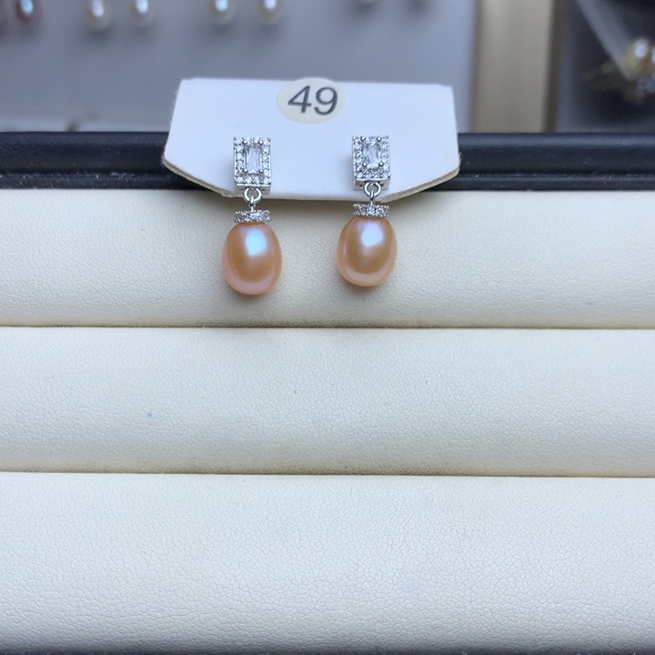 淡水珍珠耳饰银S925镶嵌