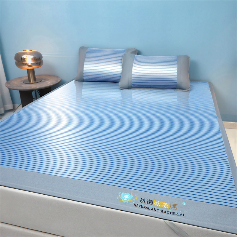 90凉席三新款200c宽边冰丝席*碳刺绣光可水洗2025抗菌冰丝席
