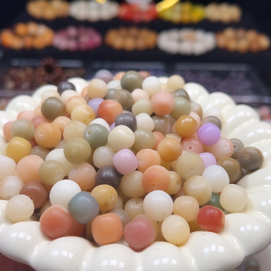 菩提根/象牙果手串微瑕多宝桶大小混300颗