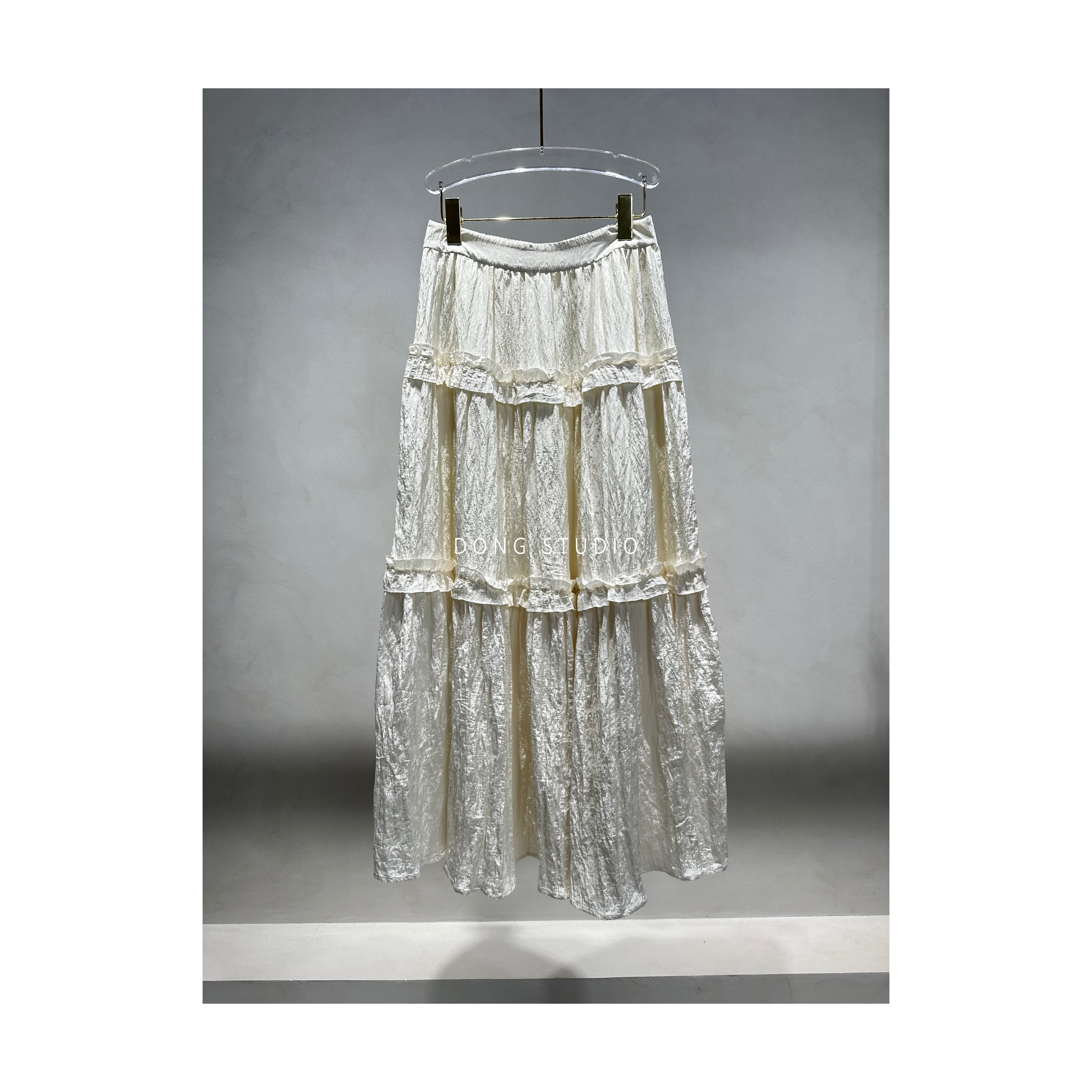 炸*木耳边蛋糕裙百褶半身裙J5288